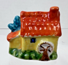 Vintage Miniature Colorful Cottage Water Mill Japan 1 3/8 tall 1 1/2&quot; - $12.38