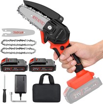 Mini Cordless Chainsaw Kit, Upgraded 4&quot; One-Hand Handheld Electric Portable - £61.26 GBP