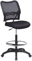 Drafting Chair, Black, Space Seating Deluxe Airgrid Back With, And Nylon... - £259.98 GBP