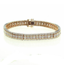 11.12ct Natural Fancy Pink Color Diamonds Tennis Bracele 18K Solid Gold 22G - £24,447.48 GBP
