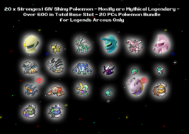 20 x Strongest 6IV Max Stats Effort Alpha Shiny Legendary Pokemon Legends Arceus - £11.00 GBP