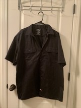Dickies Men&#39;s Short Sleeve Button-Front Shirt Work/Casual Size Large Black  - $41.58