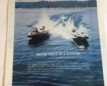 Ranger Boats Print Ad  Advertisement Vintage 1975 PA3 - £5.50 GBP