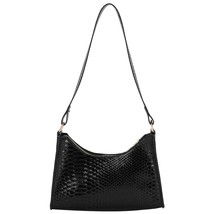 Fashion Women Pure Color Alligator Pattern PU Leather Underarm Shoulder Bag Casu - £21.25 GBP