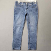 Merona Womens Jeans Size 4 Blue Skinny Stretch Crop Low Rise Classic Denim Zip - £9.59 GBP