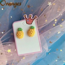 Ldren ear clip kids cute cartoon fruit fashion enamel earring no piercing ear rings for thumb200