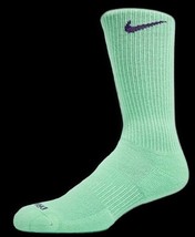 Nike DRI-FIT Everyday Plus Performance Cushion Crew Socks Green Purp Womens 6-10 - £12.22 GBP