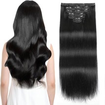 Sisily Clip in Extensions 100% Remy Real Human Hair 16&quot; Straight Double Weft - £45.94 GBP