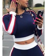 Two-piece Tracksuit Crop Tops+Pants - $39.95