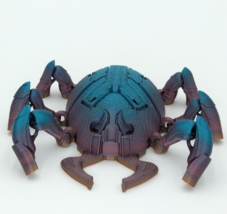 BLUE BEETLE SCARAB Flexi Figure Articulated Metallic Rainbow 5&quot; 3D Printed - £22.82 GBP