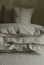 Natural Melange Washed Linen Duvet Cover - £122.02 GBP+
