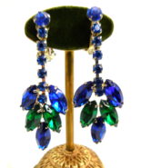 Juliana D&amp;E Blue Green Rhinestone Dangle Earrings - $71.20