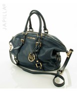 BLUE MICHAEL KORS PEBBLED LEATHER SATCHEL SHOULDER BAG PURSE! - $107.91