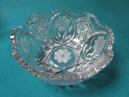 Vitage Pressed Glass Bowl Flower Decorations 3&quot; Tall X 8&quot; Diam - $38.60