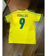 Brazil 1998/99 Home Short Sleeve Shirt Name Set RONALDO#9 - $39.99