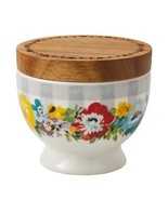 Pioneer Woman™ ~ Stoneware Salt Cellar ~ Acacia Lid ~ SWEET ROMANCE ~ 3.... - €30,15 EUR