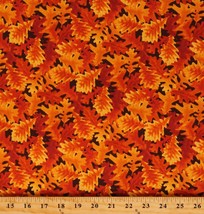 Cotton  Autumn Leaves Fall Season Oak Foliage Fabric Print by the Yard D513.44 - £9.49 GBP