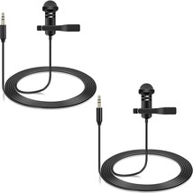 2-Pack Omnidirectional Lav Wearable Mic For Vlog Interview Streaming Lectures - £30.35 GBP