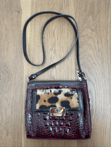 Brahmin Mimosa Crossbody Wallet Burgundy Leather Calf Hair - $61.20