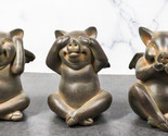 Rustic Country Angel Winged Pigs in See Hear Speak No Evil Poses Figurin... - $28.99