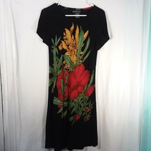 Carole Little Petite Dresses Womens Dress Size 6 Black Floral Print - £34.87 GBP