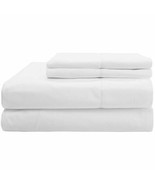 Sferra Gino White King Sheet Set 4 PC Solid 100% Cotton Percale 450TC It... - $360.00