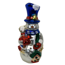 Kurt Adler Victorian Snowman Table Decoration Blown Glass Hand Painted 12” - $39.59