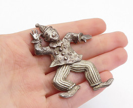 MEXICO 925 Sterling Silver - Vintage Dancing Clown Brooch Pin (MOVES) - BP2375 - £58.76 GBP