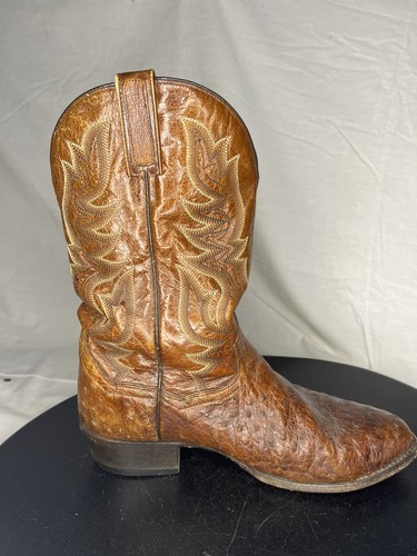 Dan Post Ostrich Leather Boots Cowboy Western Men’s 10.5 D Brown DP 5162 Item image 5