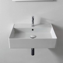 Scarabeo 5111-One Hole Bathroom Sink, One Size, White - £282.29 GBP
