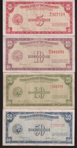 Post WWII 1949 Philippine Commonwealth English Series 4 note Set in a cr... - £18.50 GBP