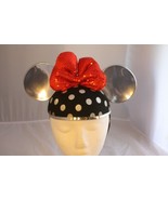 Disney Theme Parks Minnie Sequin Bow Hat Mickey Mouse Ears Embroidered Name - £12.42 GBP