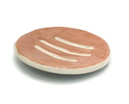 Pink Handmade Ceramic Soap Bar Holder Bathroom  Accessories Drain Soap Dish - £29.27 GBP