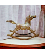 Antique Rocking Horse Gold Lustre Vintage Solid Brass Old Racing Race De... - $1,064.19 MXN