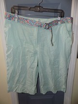 KIM ROGERS JADITE STRIPED CASUAL SHORTS W/BELT SIZE 16 WOMEN&#39;S NEW - $24.84