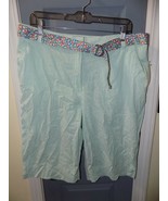 KIM ROGERS JADITE STRIPED CASUAL SHORTS W/BELT SIZE 16 WOMEN&#39;S NEW - £15.41 GBP