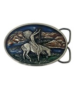 Bergamot Brass Works 1977 Belt Buckle American Indian on horse. Serial #... - £32.01 GBP