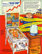 Blue Chip Pinball Flyer Original 1976 NOS Game Stock Market Artwork 8.5&quot;... - $26.13