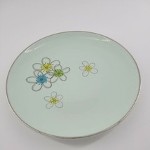 Nobility Permaware Mist Salad Plate 7.5&quot; MCM Daisy Atomic Green Blue Yel... - $9.46