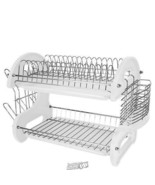 HomeBasics Dish Drying Rack Utensil Holder Sink Cup Drainer Plate Plasti... - $38.94 CAD