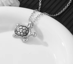 Stainless Steel Cremation Keepsake Elegant Sea-turtle Pendant Necklace - $17.99