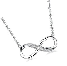 Infinity Pendant Necklace for Women, 925 Sterling Silver / - £78.44 GBP