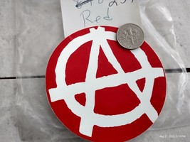 Small Hand made Decal Sticker RED ANARCHY ANARCHIST - £4.68 GBP