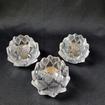 (3) Orrefors Crystal Firefly Candle Holder Votive Light Artichoke Pineco... - $569.21 MXN