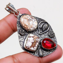 Wild Horse Mozambique Garnet Gemstone Handmade Gift Pendant Jewelry 2.80&quot; SA 545 - £4.78 GBP
