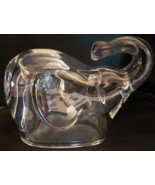 Lead Crystal Elephant Coin Piggy Bank Made Czech Republic Trunk Up Means Lucky - $70.13