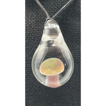 handmade USA Blown glass Mushroom pendant necklace hippie boho nature lover - £14.81 GBP