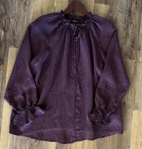 Torrid Shirt Womens 3 Maroon Red Semi Sheer  Stretch Bell Sleeve Eyelett... - $452.30 MXN