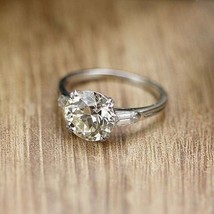 Round Cut 2.65Ct Three Simulated Diamond Engagement Ring 14K White Gold Size 8 - £194.88 GBP
