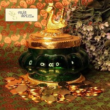 Akshaya kubera Lakshmi Pot with 108 Pooja Coins - Brass Laskshmi Kubera ... - $94.04